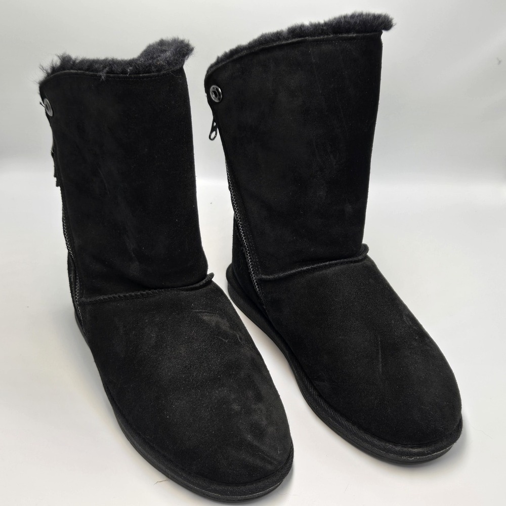 Clarks Warm-Lined Suede Mid Boots‎ Zip And Snap  Black Women's 9M